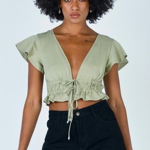 princess polly jamison reid crop top khaki